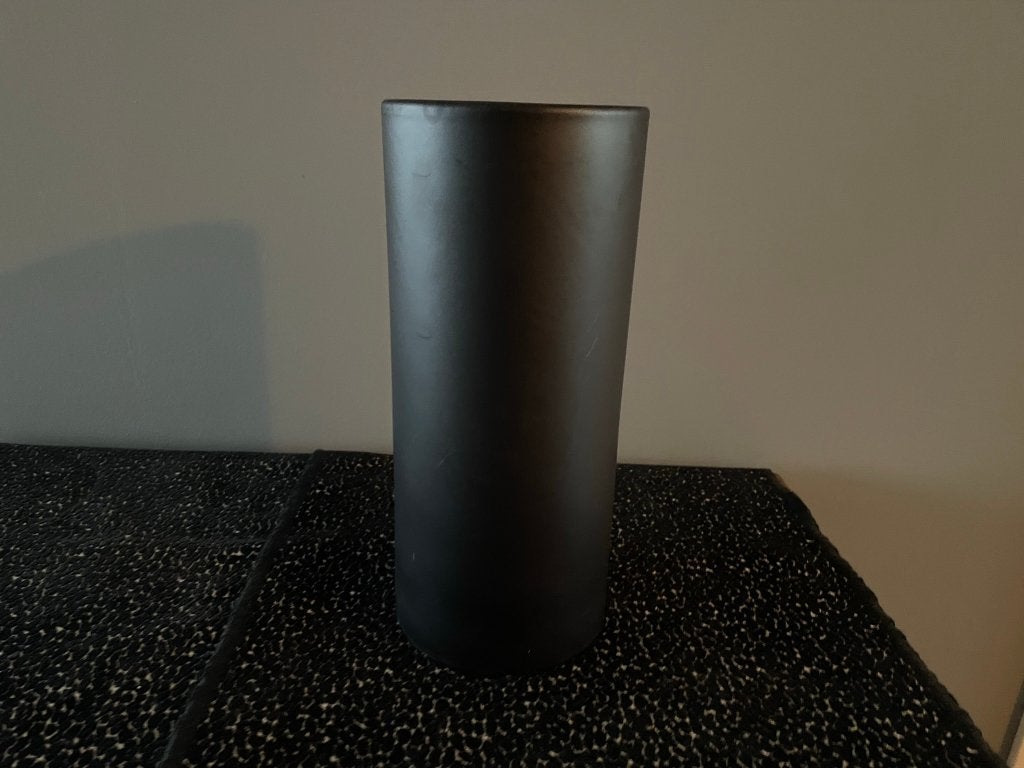 NIEUW Matzwarte vaas, recht model, 25 cm hoog, Ophalen, Zwart, 25 cm, Nieuw