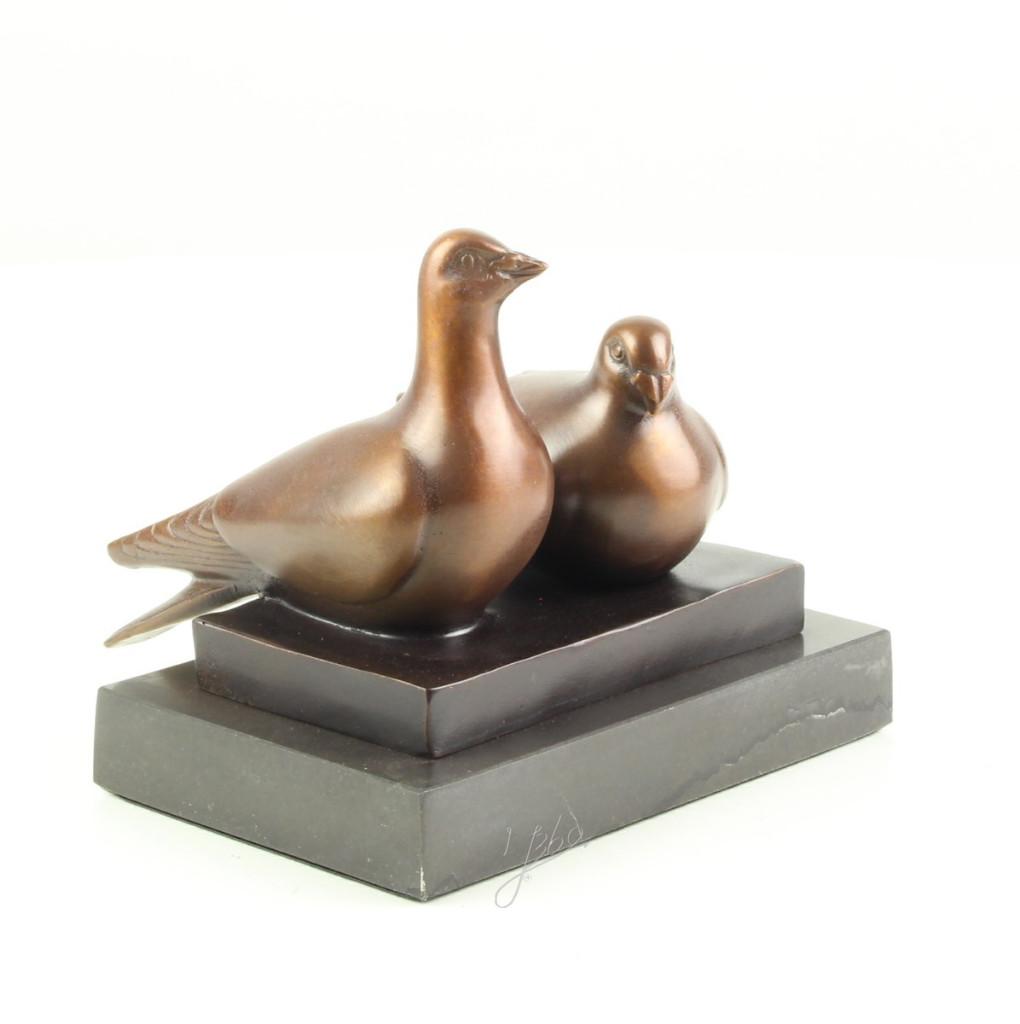 set duiven , duif , liefde ,beeld, Minder dan 20 cm, Ophalen of Verzenden, Brons, Beeld