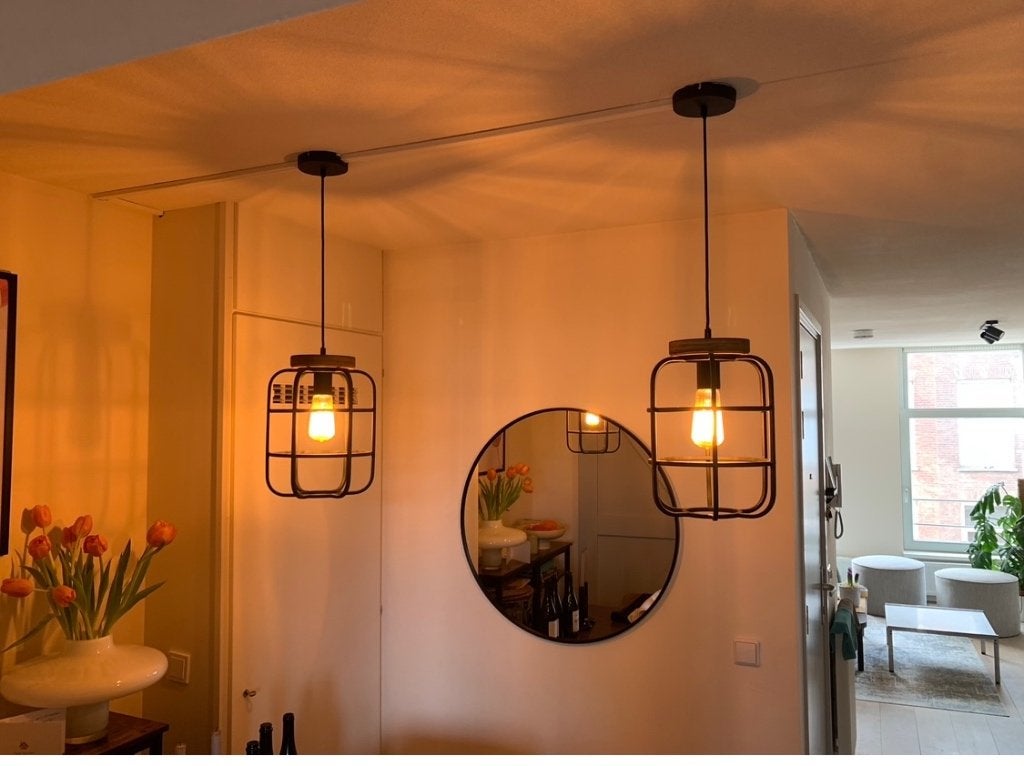 Eettafel lampen ijzer, Ophalen, Zo goed als nieuw, Metaal