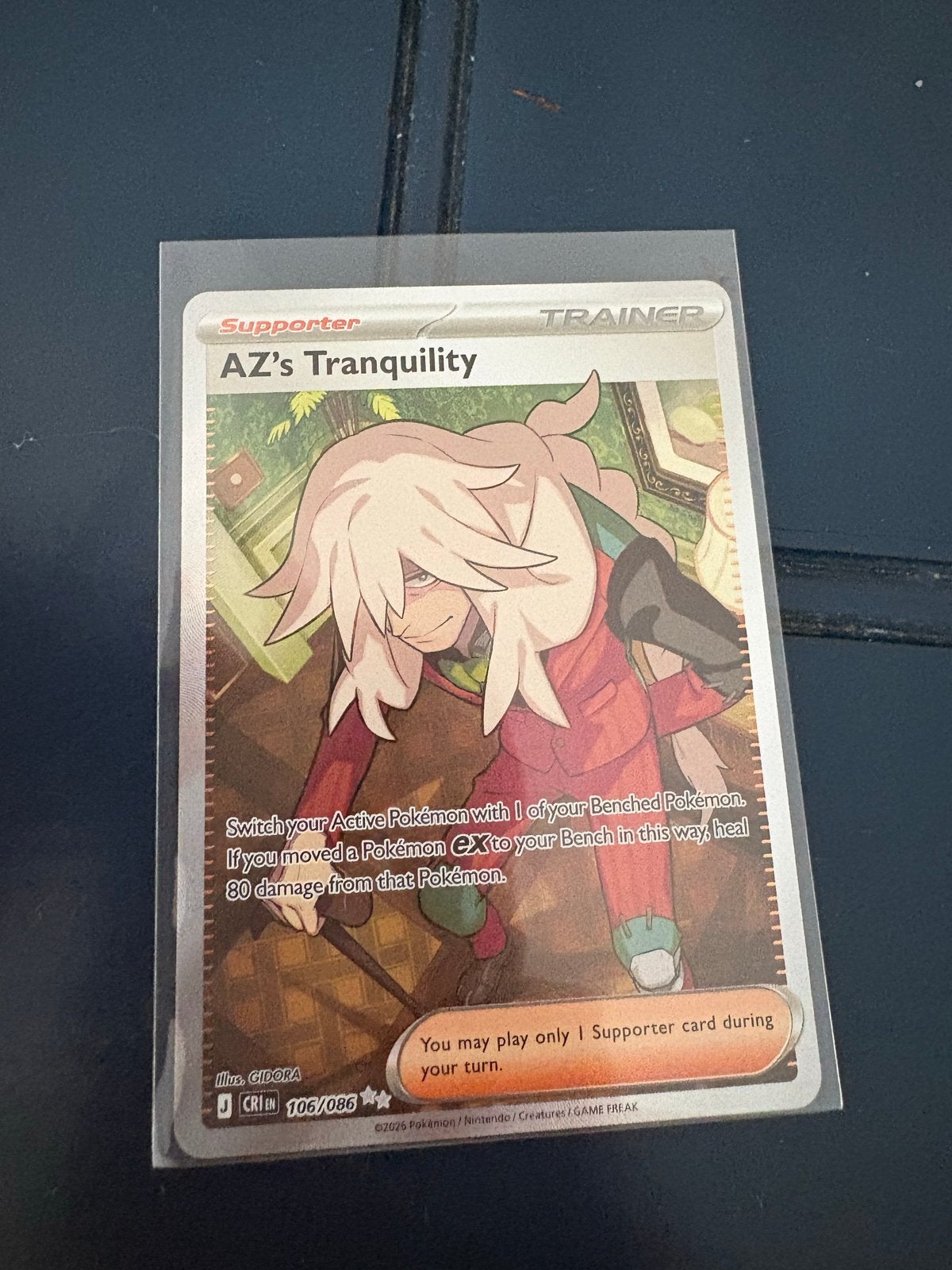 Pokémon TCG: AZ's Tranquility Trainer Kaart (106/086), Ophalen of Verzenden, Zo goed als nieuw, Losse kaart
