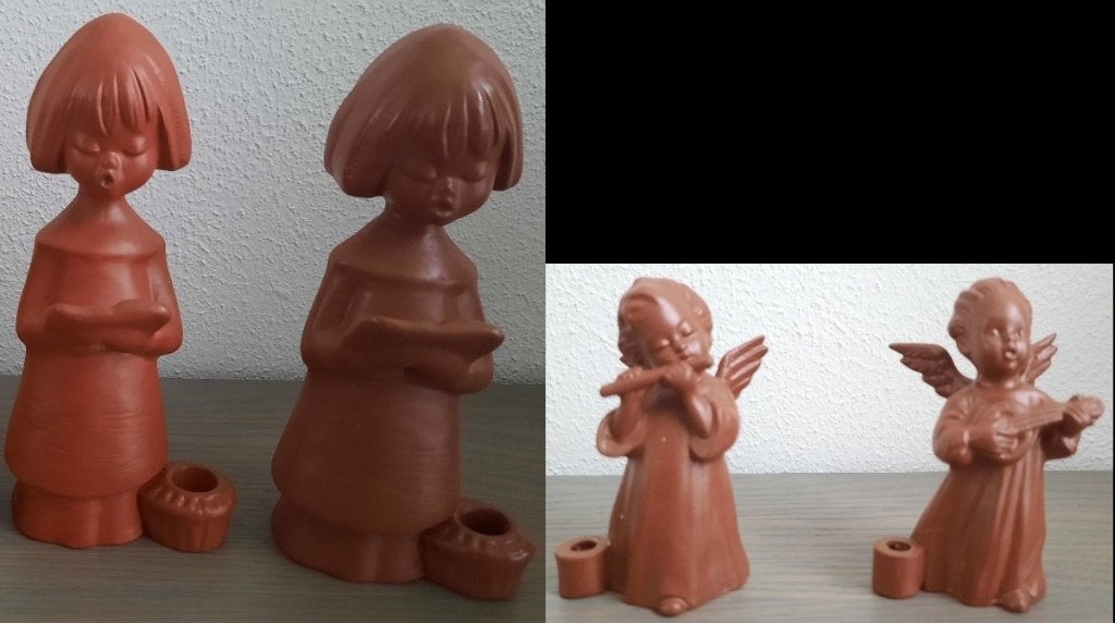 2 grote en 2 kleine Goebel engeltjes 16 en 7,5 cm, Minder dan 20 cm, Ophalen of Verzenden, Steen of Keramiek, Beeld