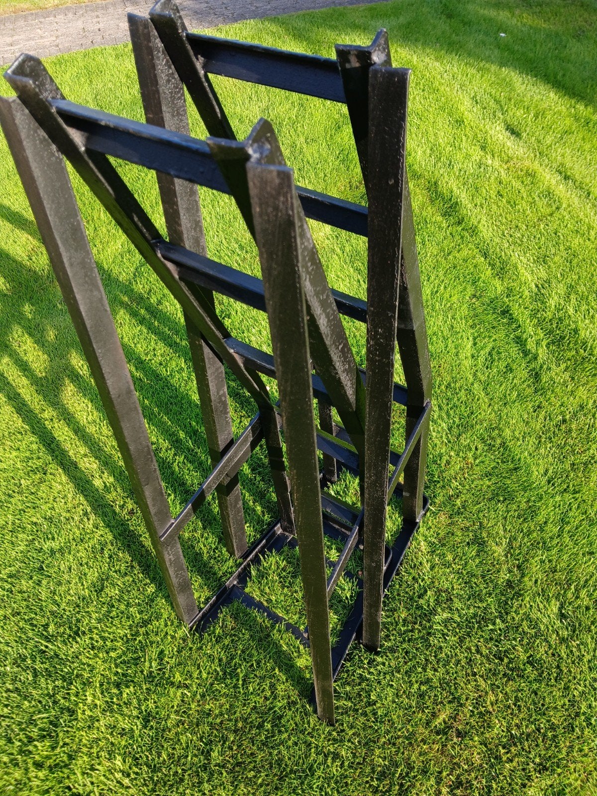 Oprijbokken - 80 cm lang, 24 cm hoog - Zwart gelakt, Ophalen, Gebruikt