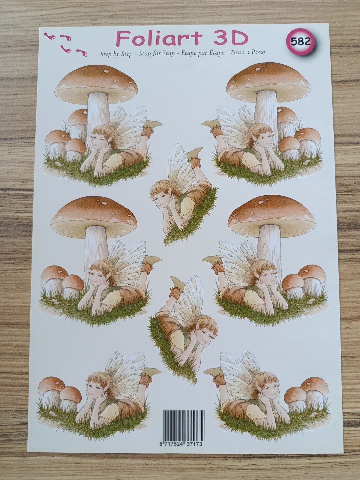 Engel met paddestoelen Knipvellen,, Hobby en Vrije tijd, Ophalen of Verzenden, Nieuw, Natuur, Knipvel