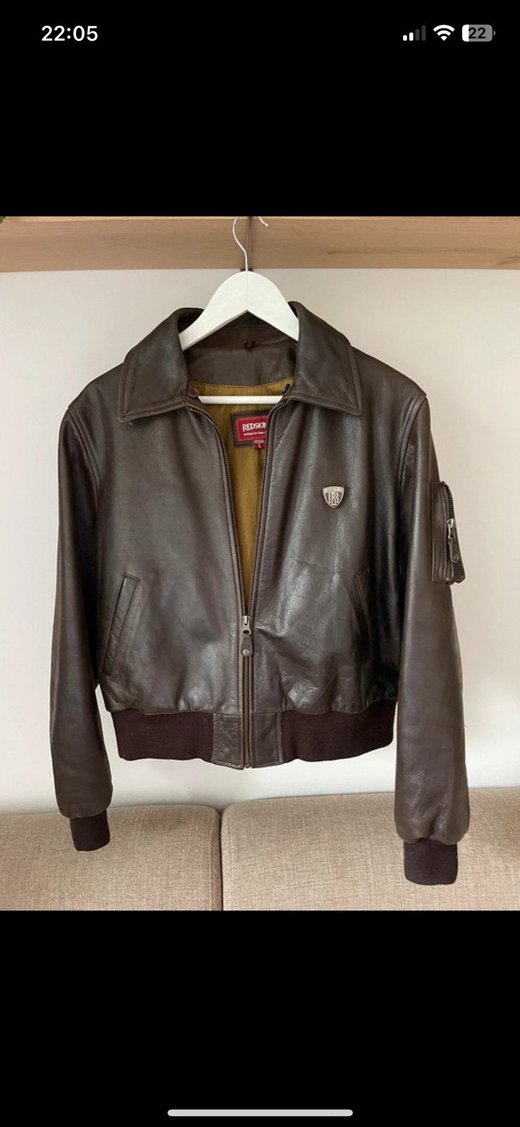 Redskins Leren Bomberjack met Afneembare Kraag, Kleding | Heren, Jassen | Winter, Ophalen of Verzenden, Zo goed als nieuw, Maat 52/54 (L)