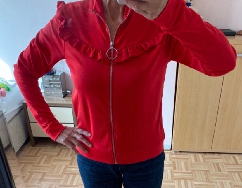 Rood vest met ruffles en rits, Ophalen of Verzenden, Nieuw, Maat 38/40 (M), Rood