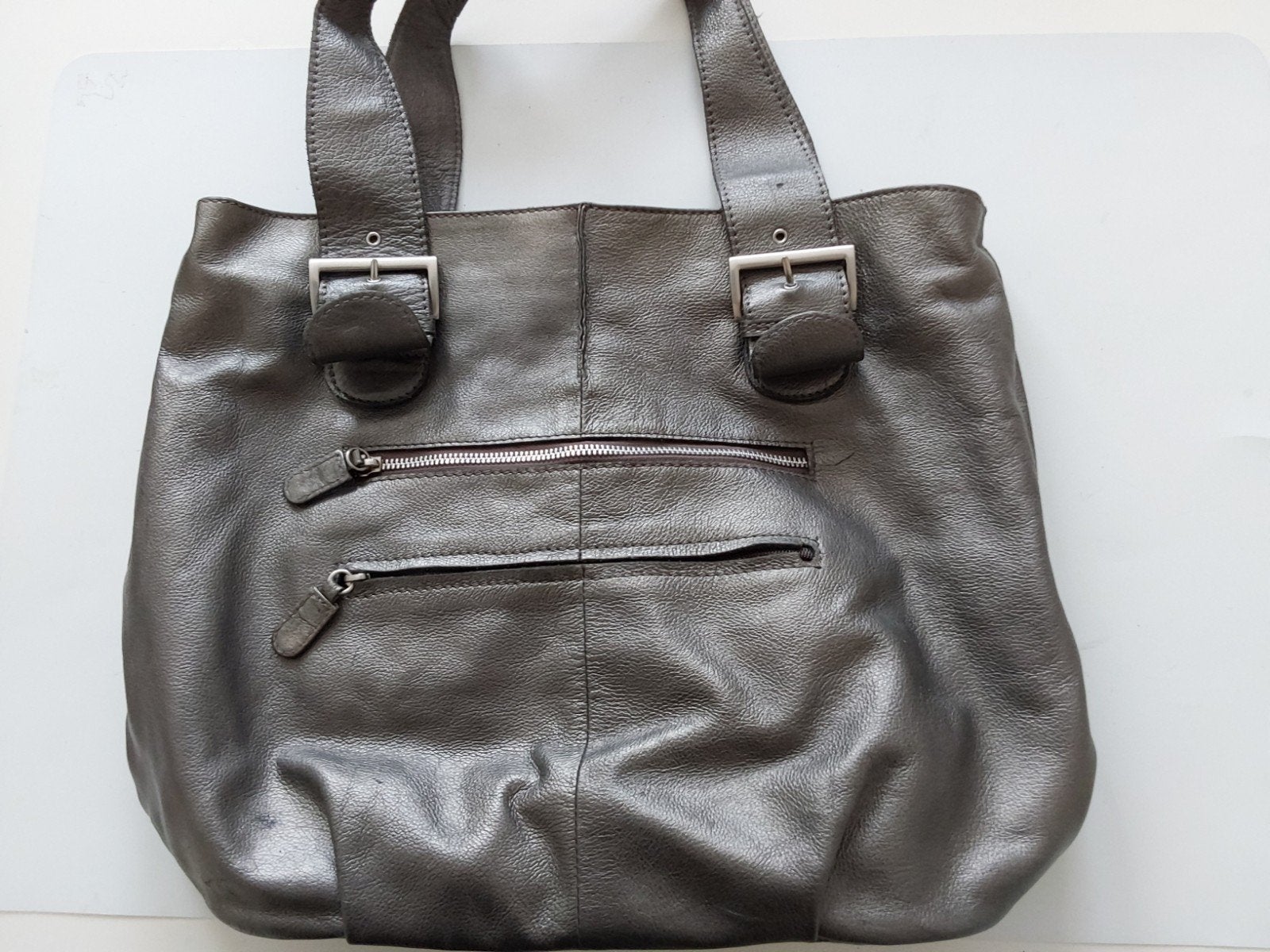 Manfield damestas leder, Ophalen of Verzenden, Zo goed als nieuw, Overige kleuren, Handtas