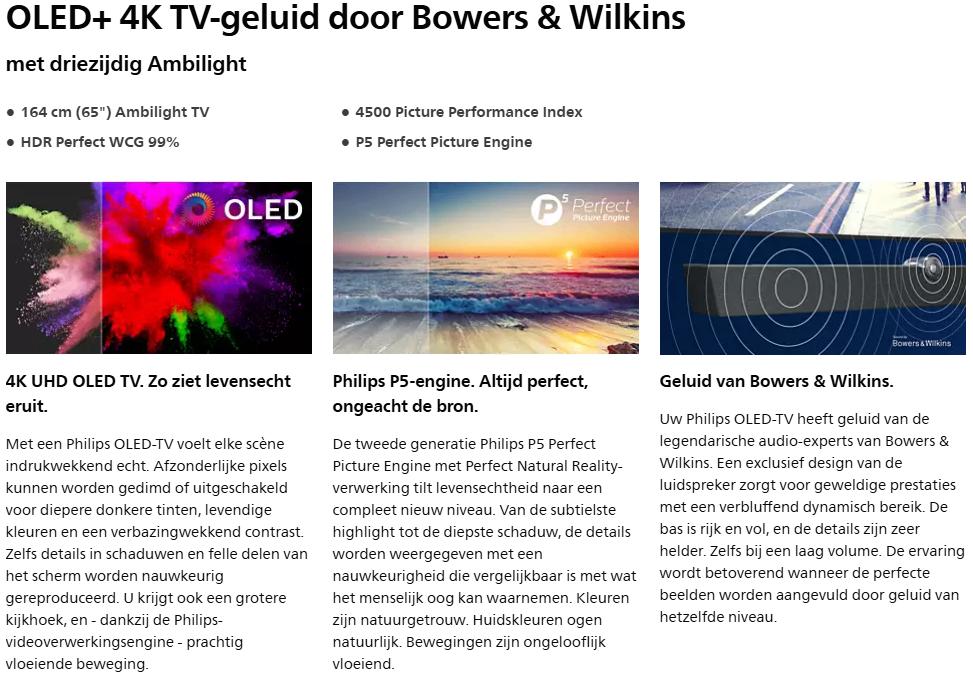 Philips 65oled903/12 (OLED+) beste geluid ooit (zie reviews), Ophalen, Philips, OLED, Zo goed als nieuw