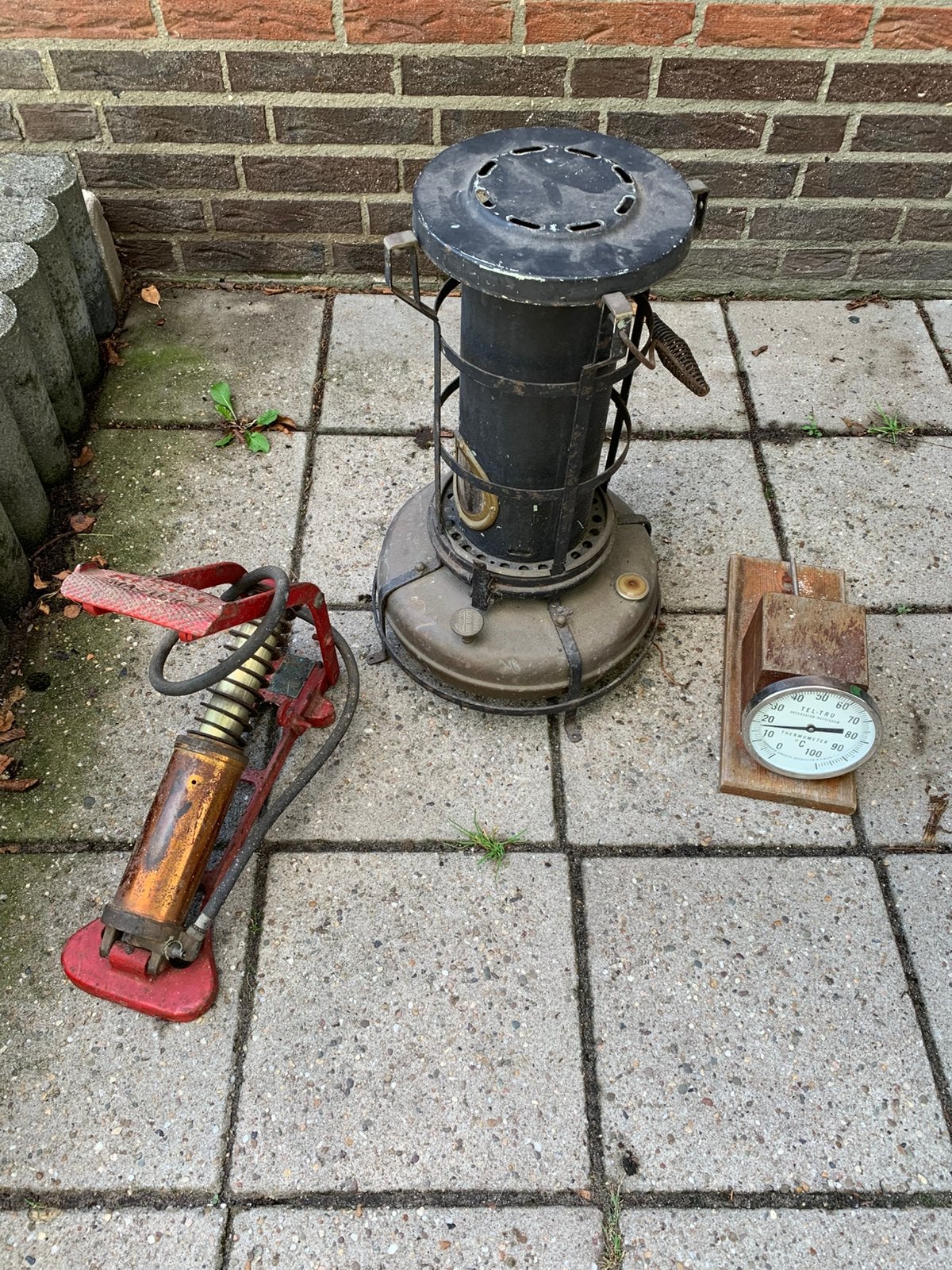 Aladdin parafinekachel, Huis en Inrichting, Ophalen of Verzenden, Zo goed als nieuw, Hout