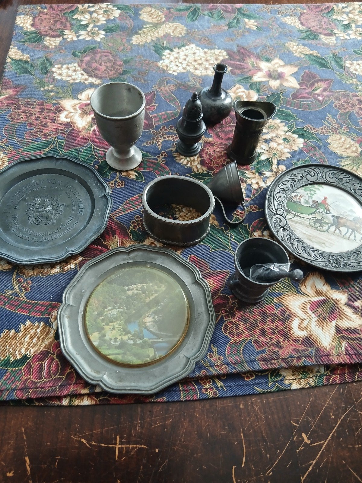 Antieke tinnen decoratieve items - Diverse set, Antiek en Kunst, Ophalen of Verzenden