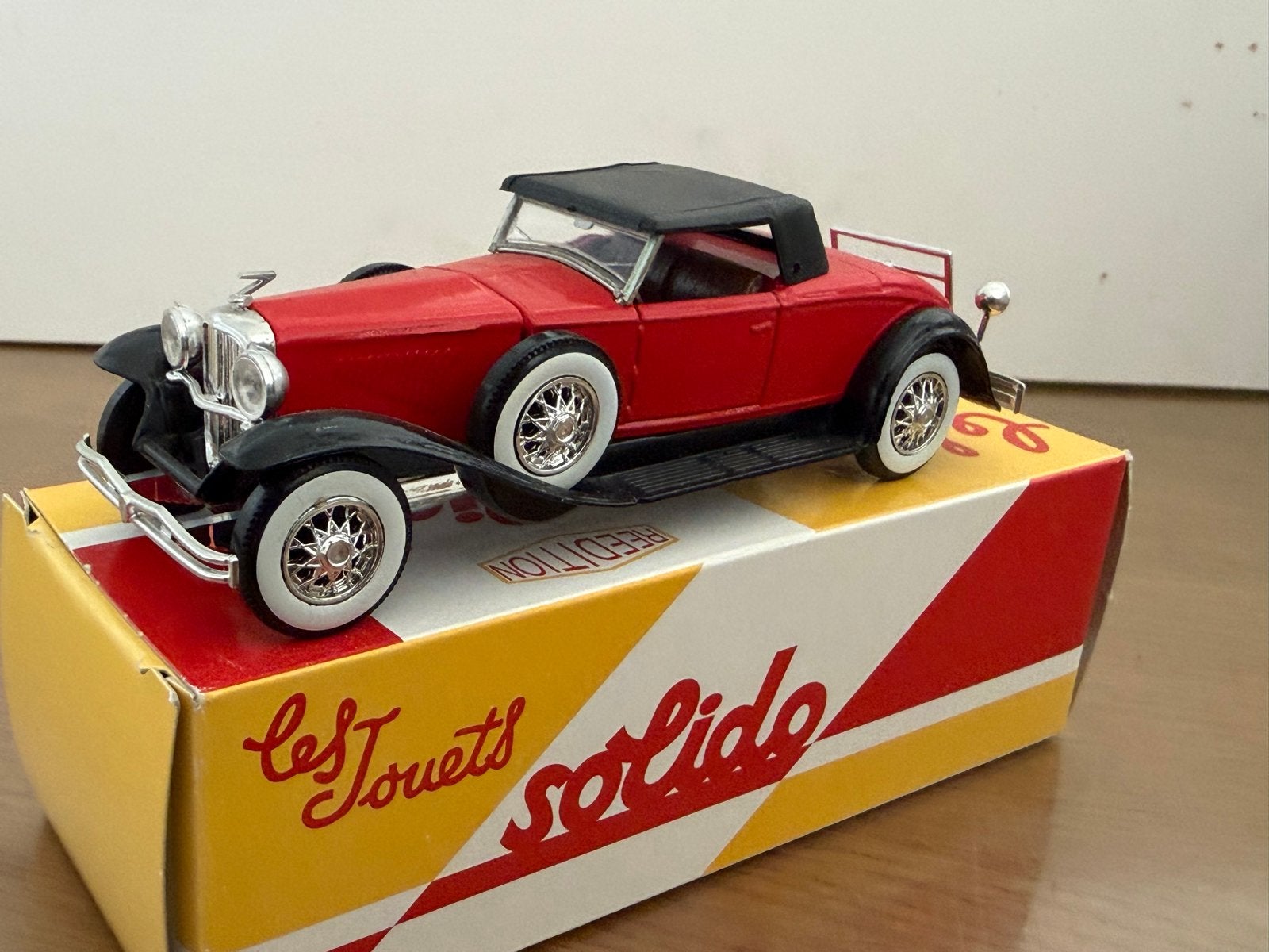 Solido Duesenberg J Modelauto - Rood/Zwart, Ophalen of Verzenden, Zo goed als nieuw, Auto, Solido