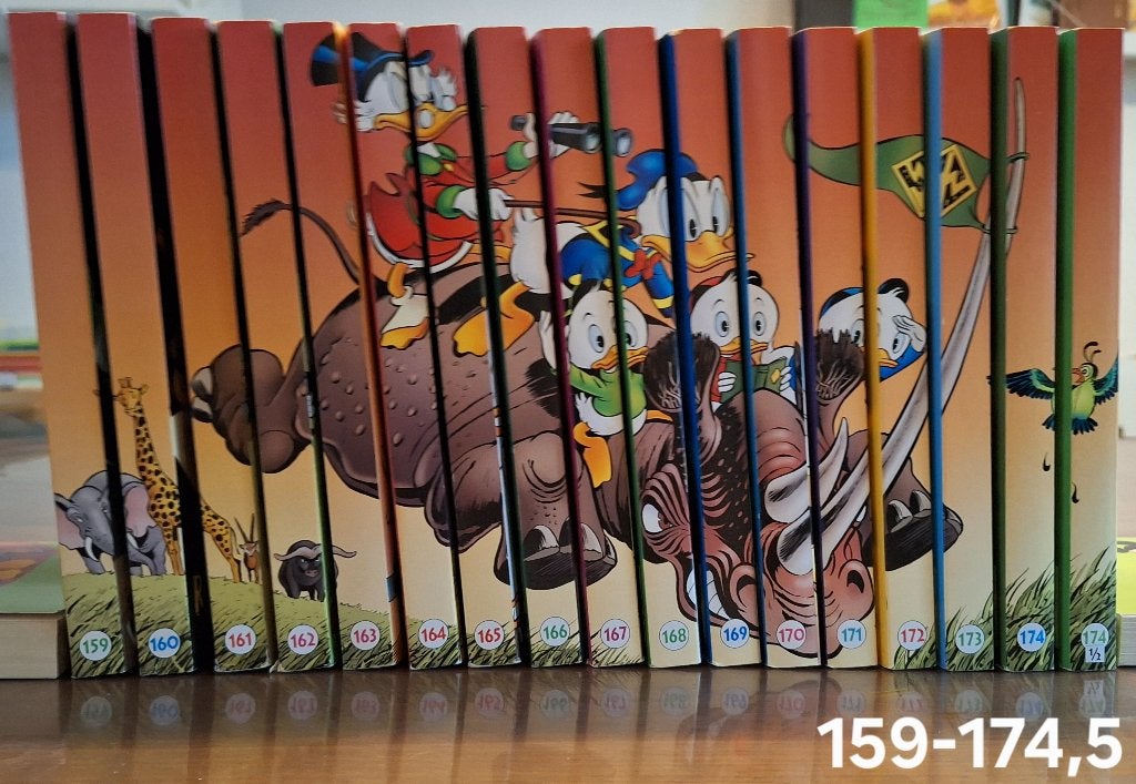 Complete rugtekening Donald Duck pockets 159-174,5, Gelezen, Complete serie of reeks, Ophalen of Verzenden, Donald Duck