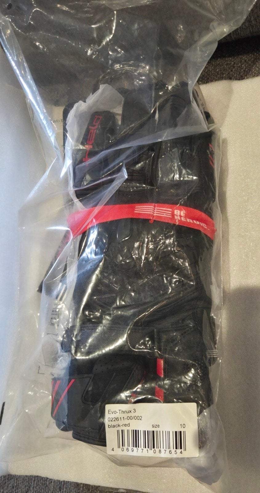Held Evo-Thrux 3 Kangaroeleder, Motorhandschoenen Zwart/Rood, Nieuw met kaartje, Held, Handschoenen, Heren