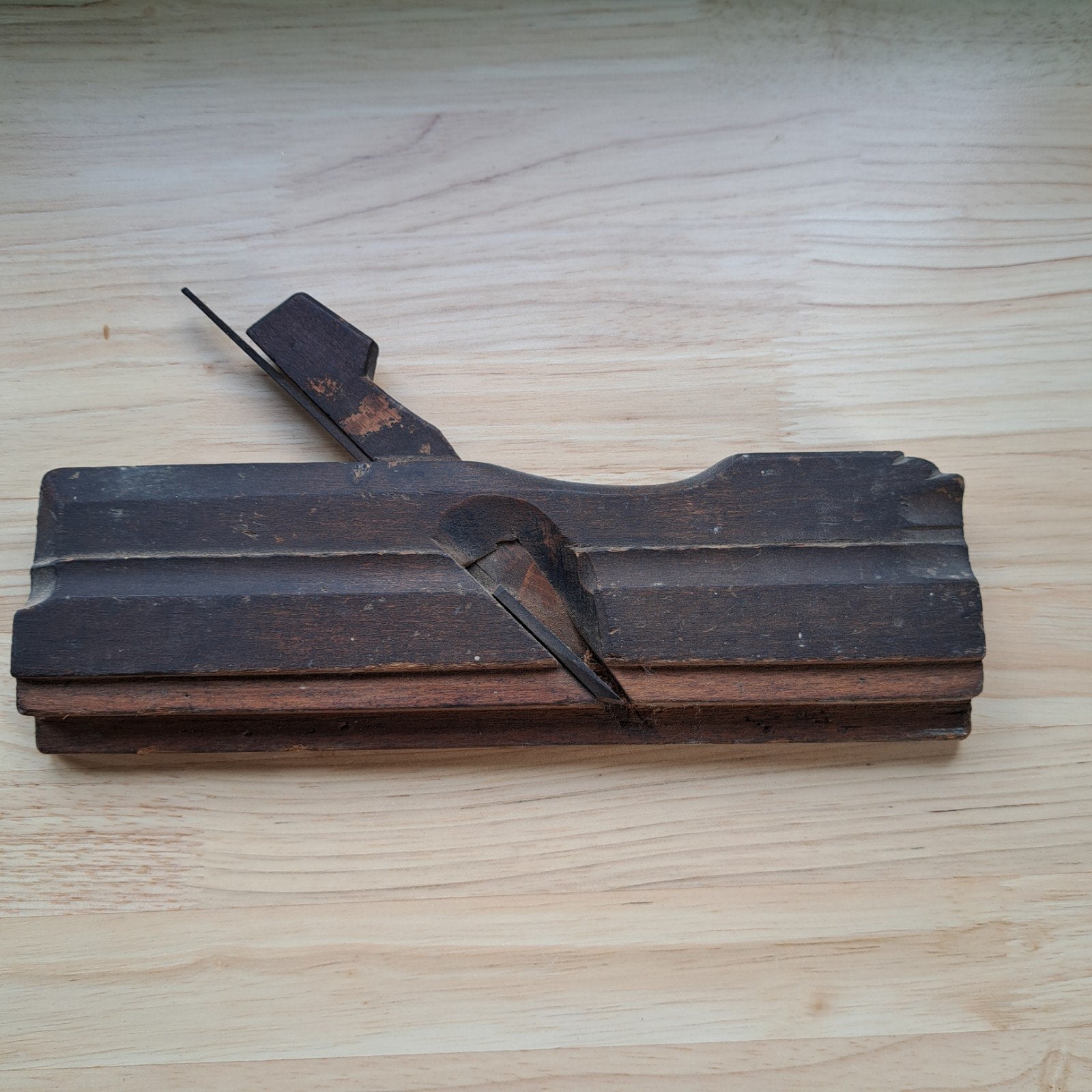 Antieke houten schaaf - Oude timmermansgereedschap, Ophalen of Verzenden