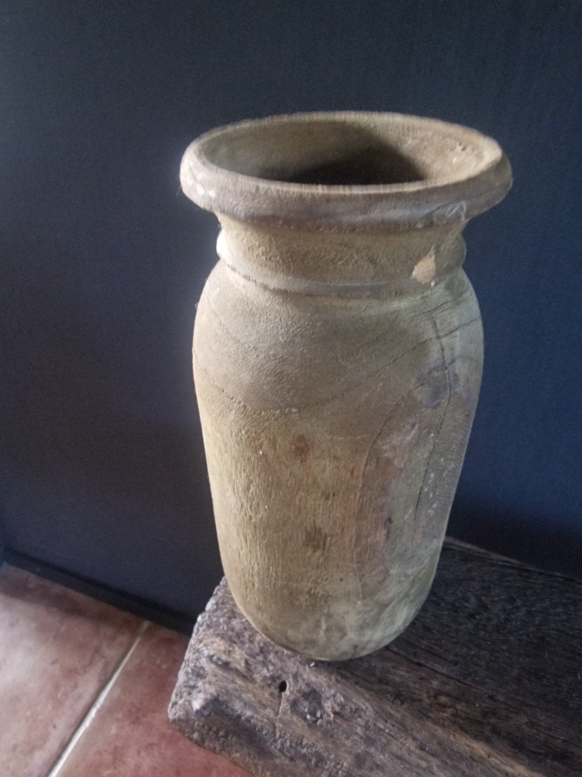 Houten pot H 25 cm, Ophalen, Zo goed als nieuw