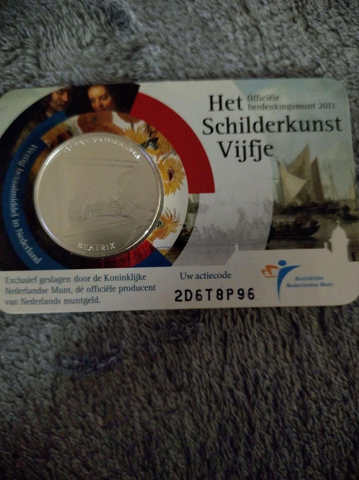 Zwaar verzilverde €5 munt - Het Schilderkunst Vijfje 2011, Ophalen of Verzenden, Koningin Beatrix, Overige waardes, Losse munt