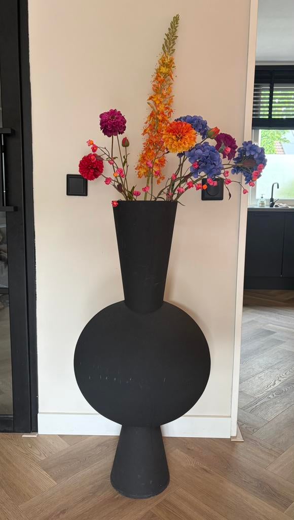 Vaas met kunstbloemen 100cm, Ophalen, Zo goed als nieuw