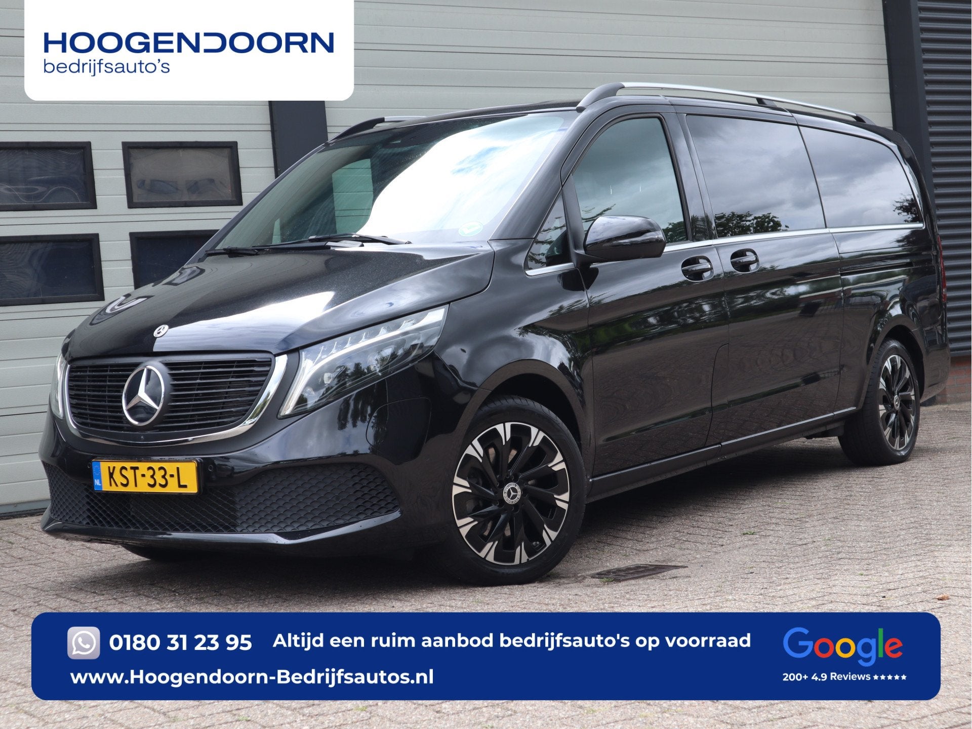 Mercedes-Benz EQV 300 90kWh L3 Extra lang - 8 Persoons - Tax, Auto's, Gebruikt, 8 stoelen, Zwart, 204 pk