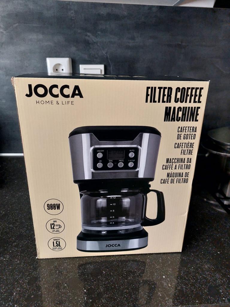 Jocca Filter Koffiemachine - 1.5L, 980W, Timer, Ophalen, 10 kopjes of meer, Koffiemachine, Gemalen koffie