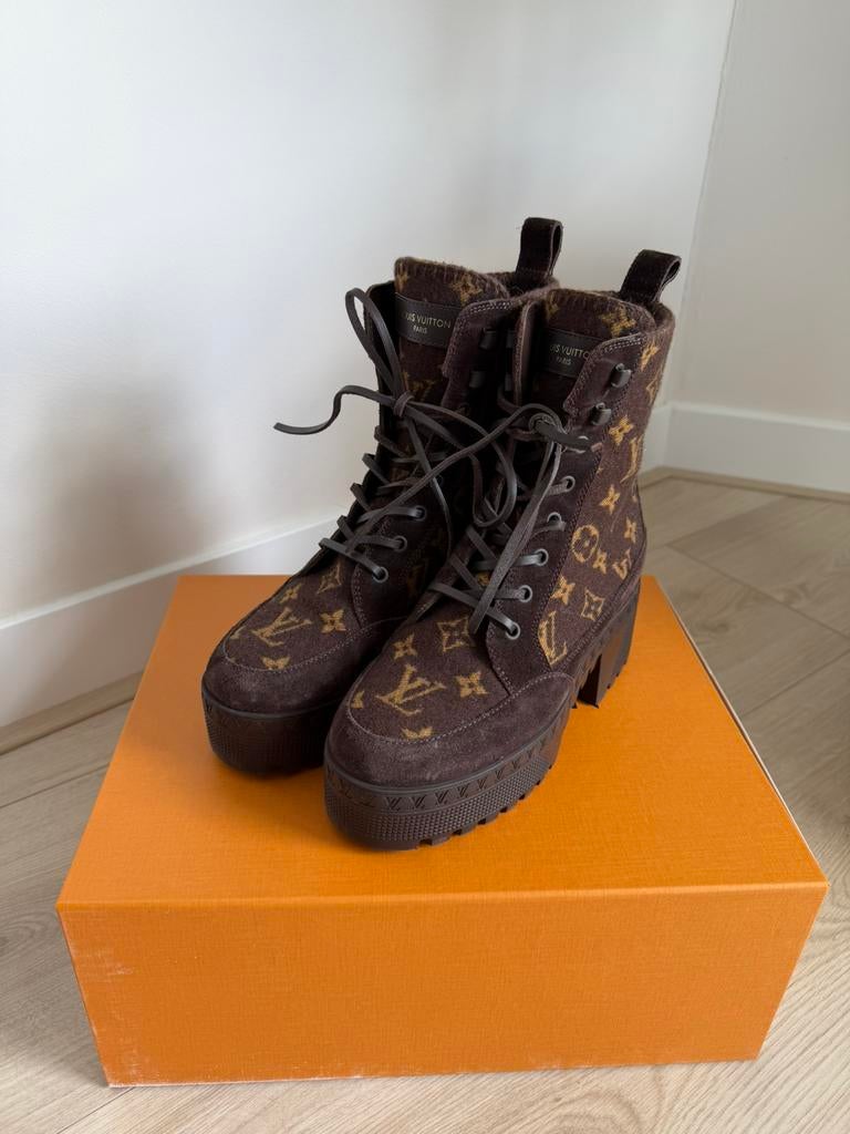 Louis Vuitton  Laureate Platform Desert Boot, Ophalen, Zo goed als nieuw, Zwart, Sneakers of Gympen