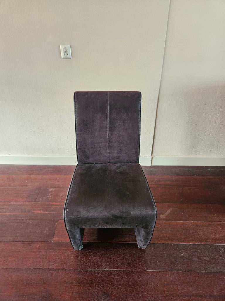 Set van 5 donkerbruine stoelen met wieltjes, Huis en Inrichting, Ophalen, Modern, Klassiek, Gebruikt, Bruin