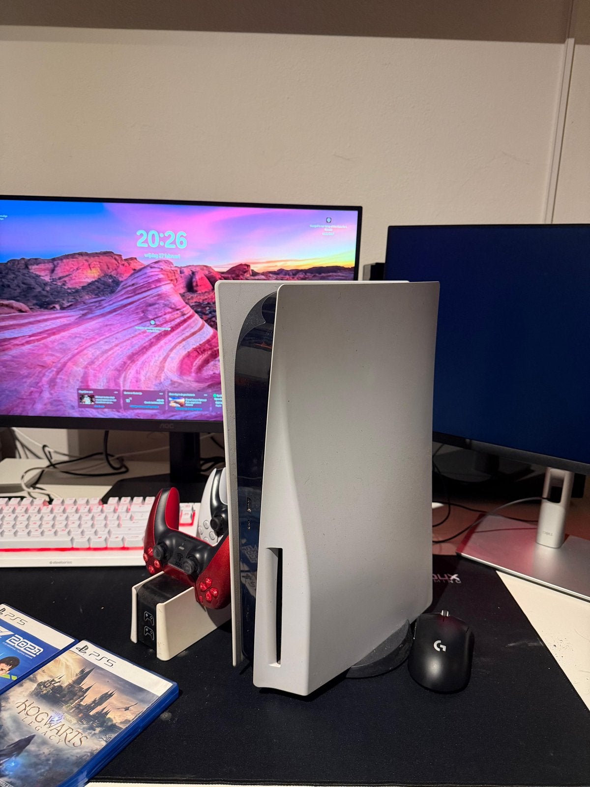 Playstation 5 + 2 controllers + 3 spellen, Spelcomputers en Games, Ophalen, Gebruikt, Playstation 5