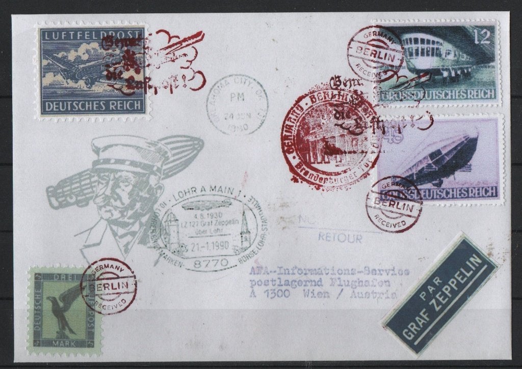 K2) brief privé-editie ZEPPELIN GERMANY, Verzenden, BRD, Gestempeld