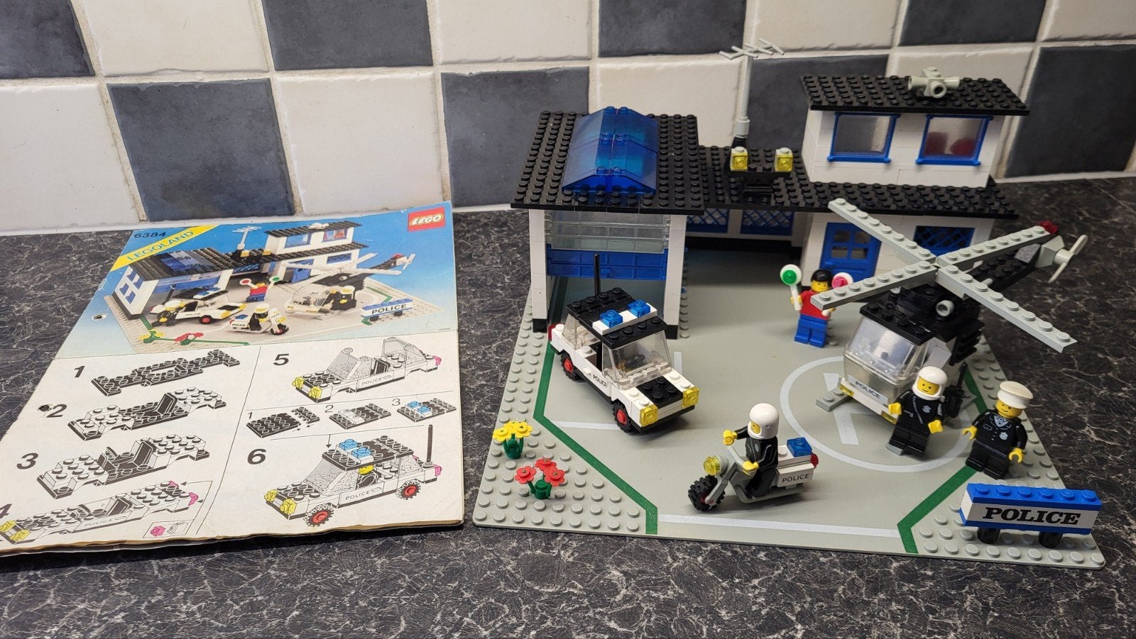 Lego 6384  Legoland Politiebureau vintage set netjes., Gebruikt, Lego, Ophalen of Verzenden, LEGOLAND