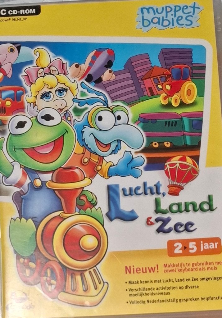 Muppet Babies: Lucht, Land & Zee PC CD-ROM - Krasvrij, Puzzel en Educatief, O, O, 1 speler