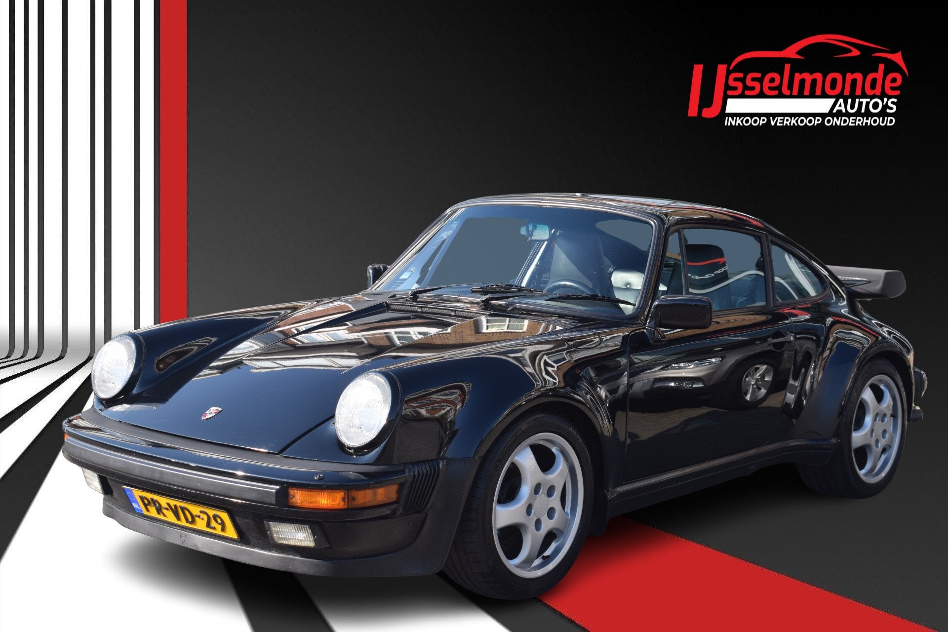 Porsche 911 930 3.3 Turbo Mooie Conditie ! (bj 1988), Auto's, Oldtimers, Zwart, Zwart, Bedrijf, 3299 cc