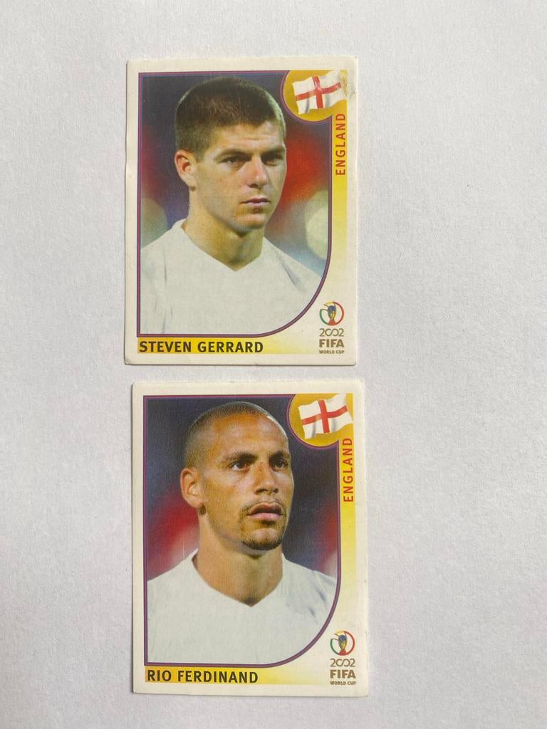 Steven Gerrard & Rio Ferdinand FIFA 2002 WK stickers, Ophalen of Verzenden