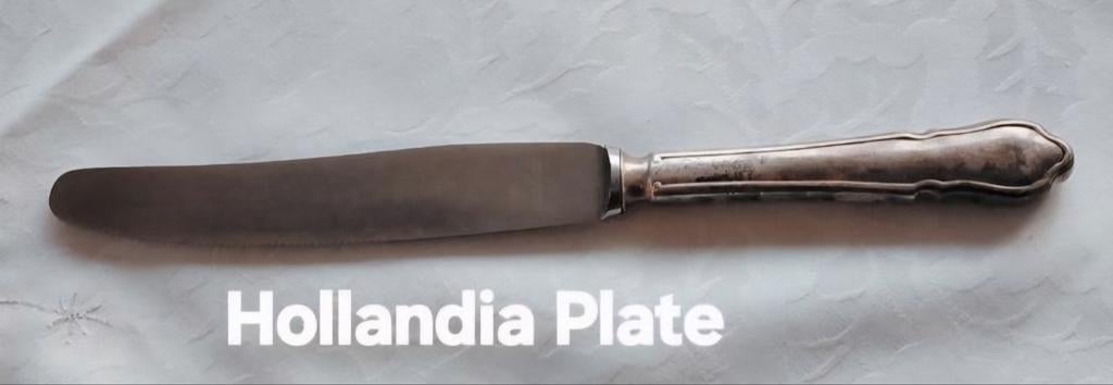 Verzilverde bewerkte mes Holland Plated, Ophalen of Verzenden