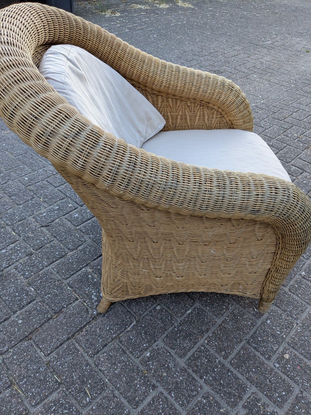 Rieten stoel, Huis en Inrichting, Fauteuils, Ophalen, Gebruikt, 75 tot 100 cm, Riet of Rotan