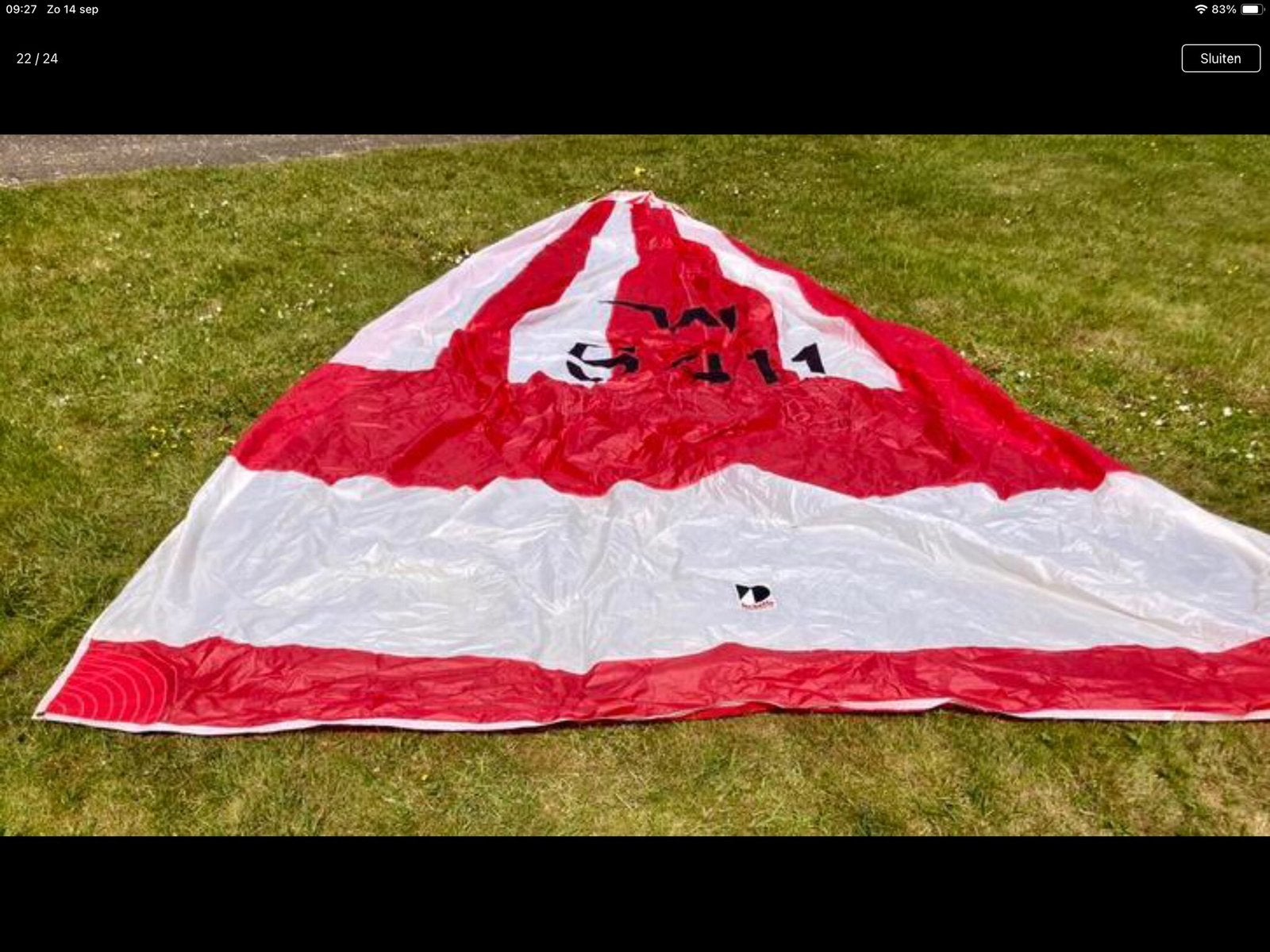 Spinnaker Wayfarer, Watersport en Boten, Ophalen of Verzenden, Zo goed als nieuw, Spinnaker, 60 m² of meer