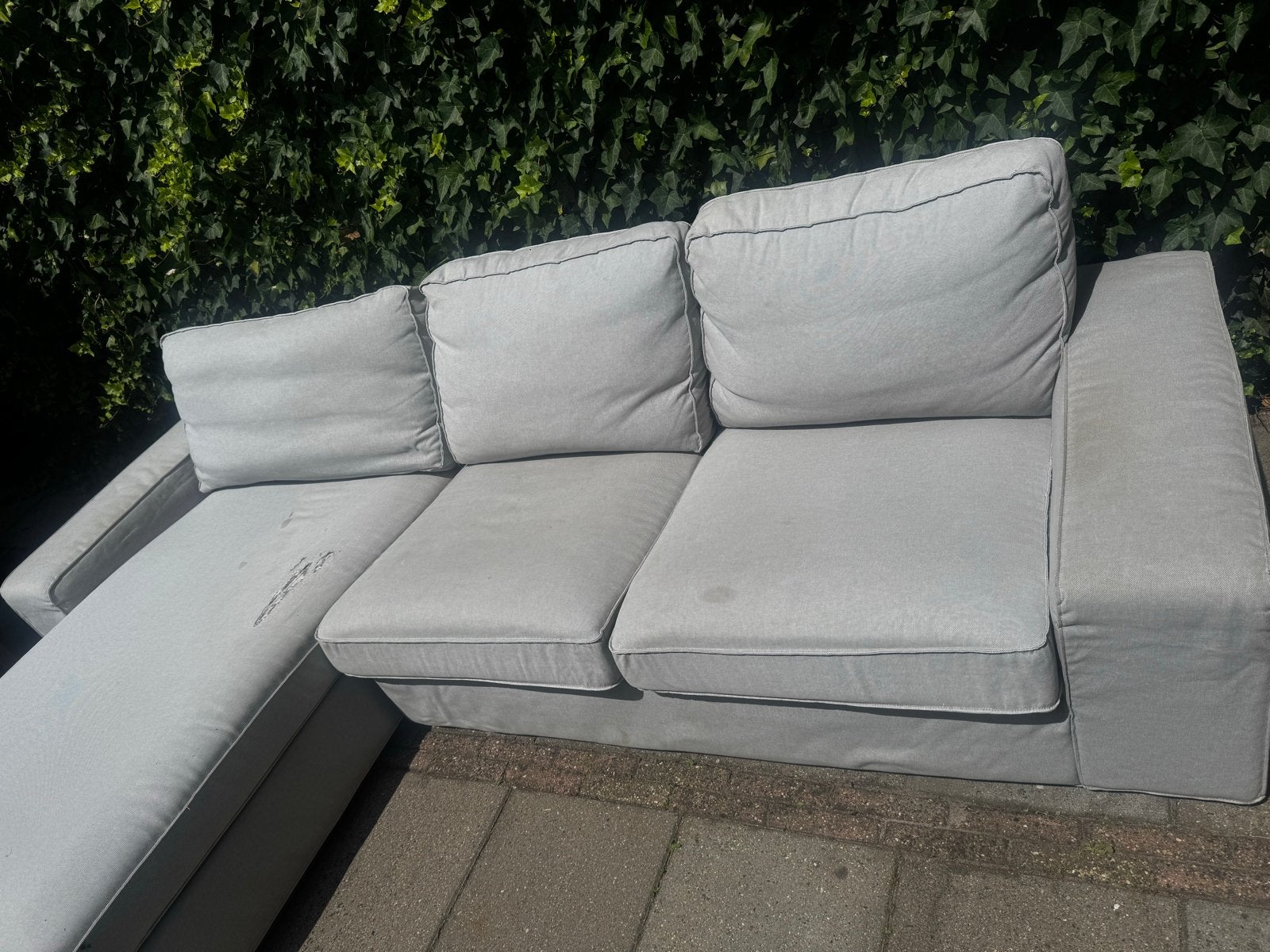 IKEA Kivik Hoekbank - Grijs - Gebruikt, Huis en Inrichting, Banken | Bankstellen, 250 tot 300 cm, Gebruikt, Hoekbank, Ophalen of Verzenden