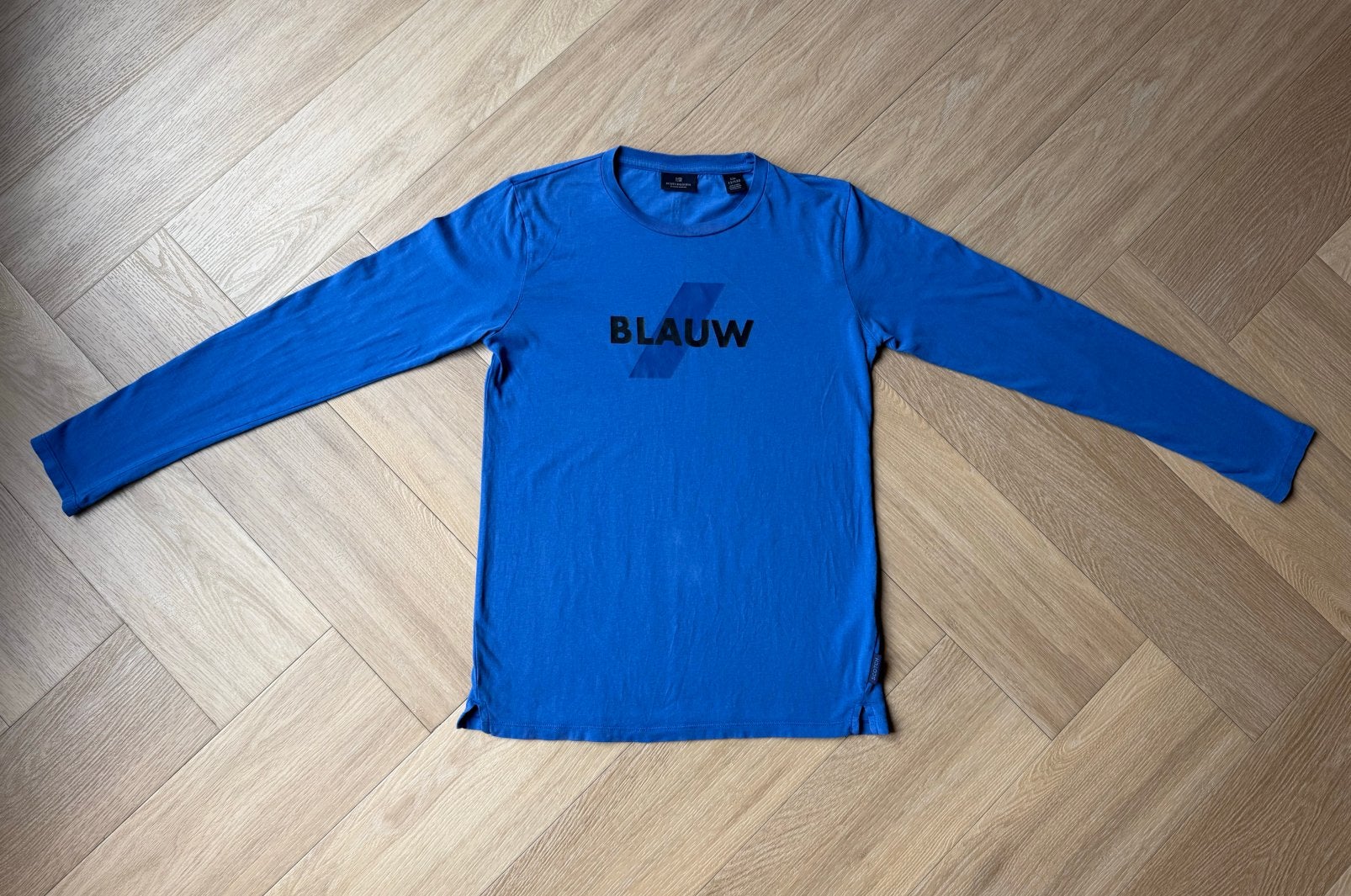Scotch & Soda, Amsterdam Blauw, longsleeve, maat 152 (12), Ophalen of Verzenden, Zo goed als nieuw, Jongen, Shirt of Longsleeve