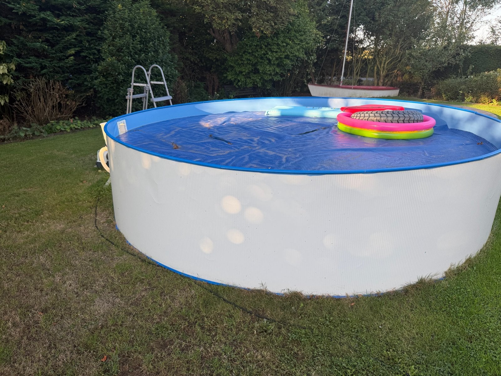 Rond opzetzwembad staalwand, Tuin en Terras, Ophalen, Gebruikt, 80 tot 120 cm, Rond