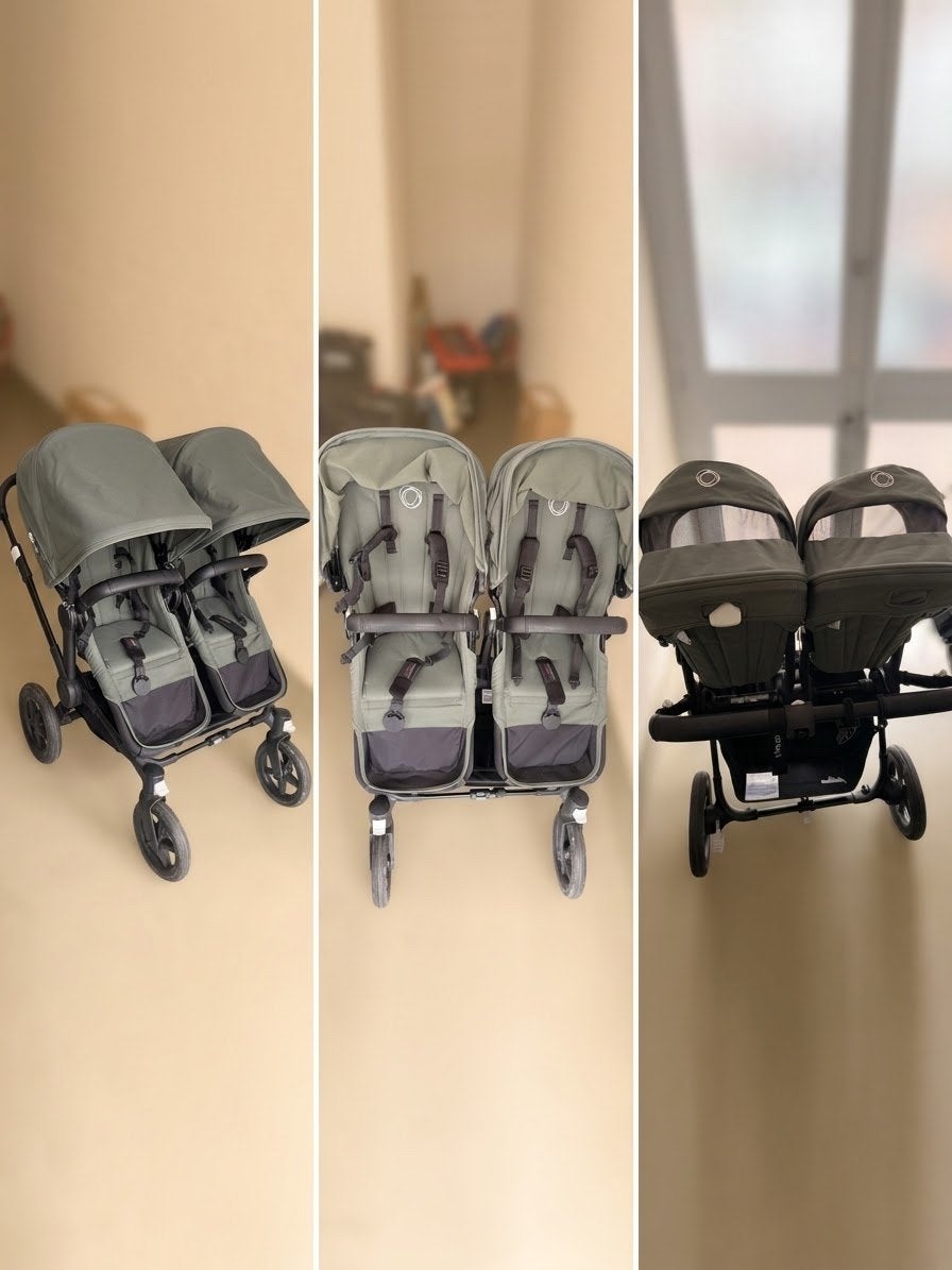 Bugaboo Donkey 5 Duo Forest Green - Zo goed als nieuw, Zo goed als nieuw, Ophalen, Kinderwagen, Duowagen