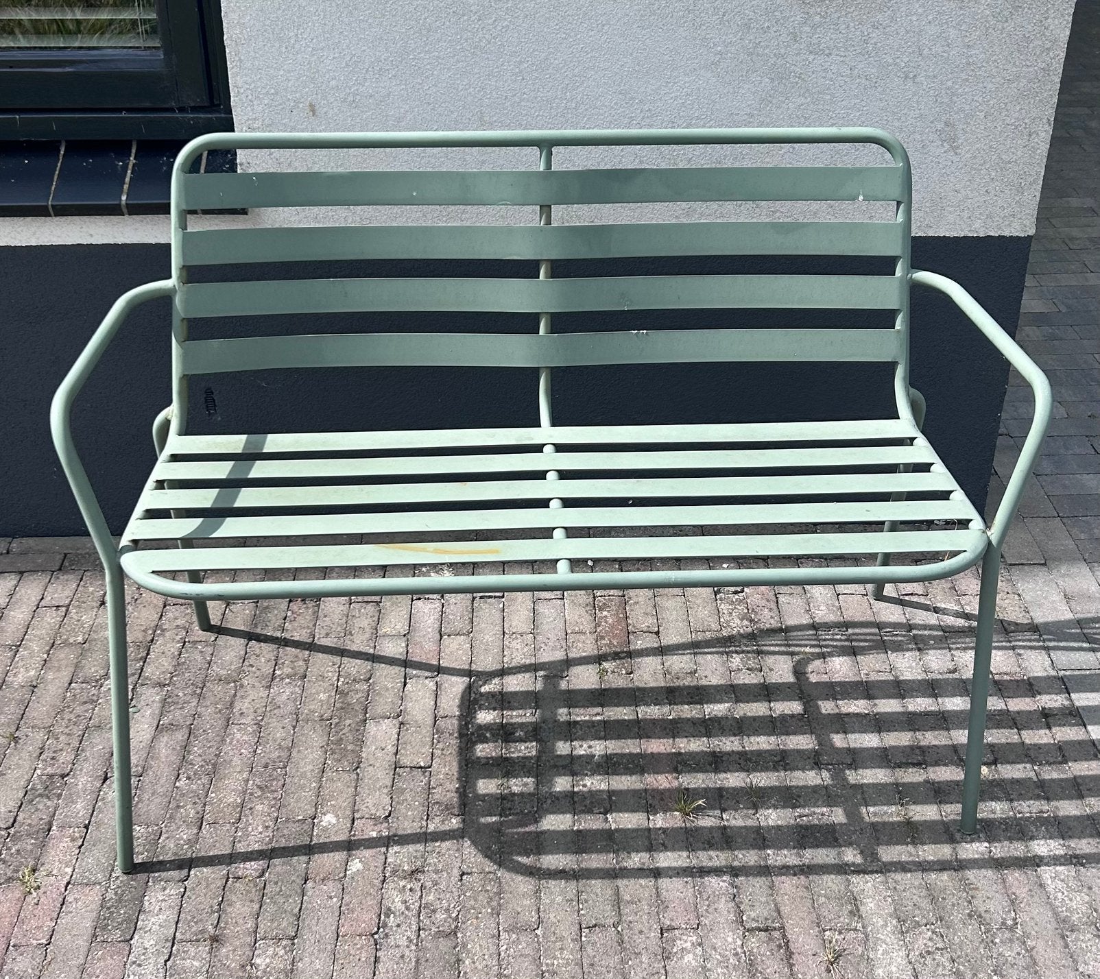 Tuinbank Napels Kwantum met kussen - groen, Ophalen of Verzenden, Gebruikt, Metaal