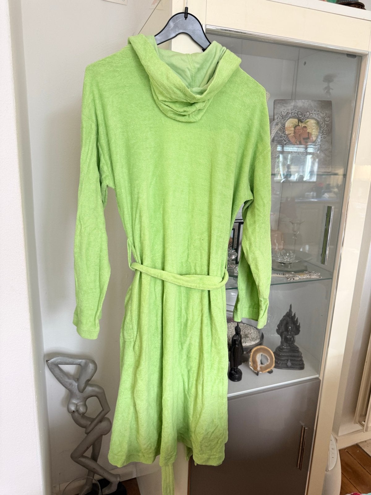 Groene badjas met capuchon - S/M, Ophalen of Verzenden, Zo goed als nieuw