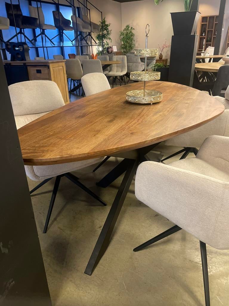 CHEFMEUBEL ORGANISCH TAFEL VOORRAAD MANGO WALNOOTLEEGVERKOOP, Huis en Inrichting, Stoelen, Ophalen, Bruin, Nieuw, Modern