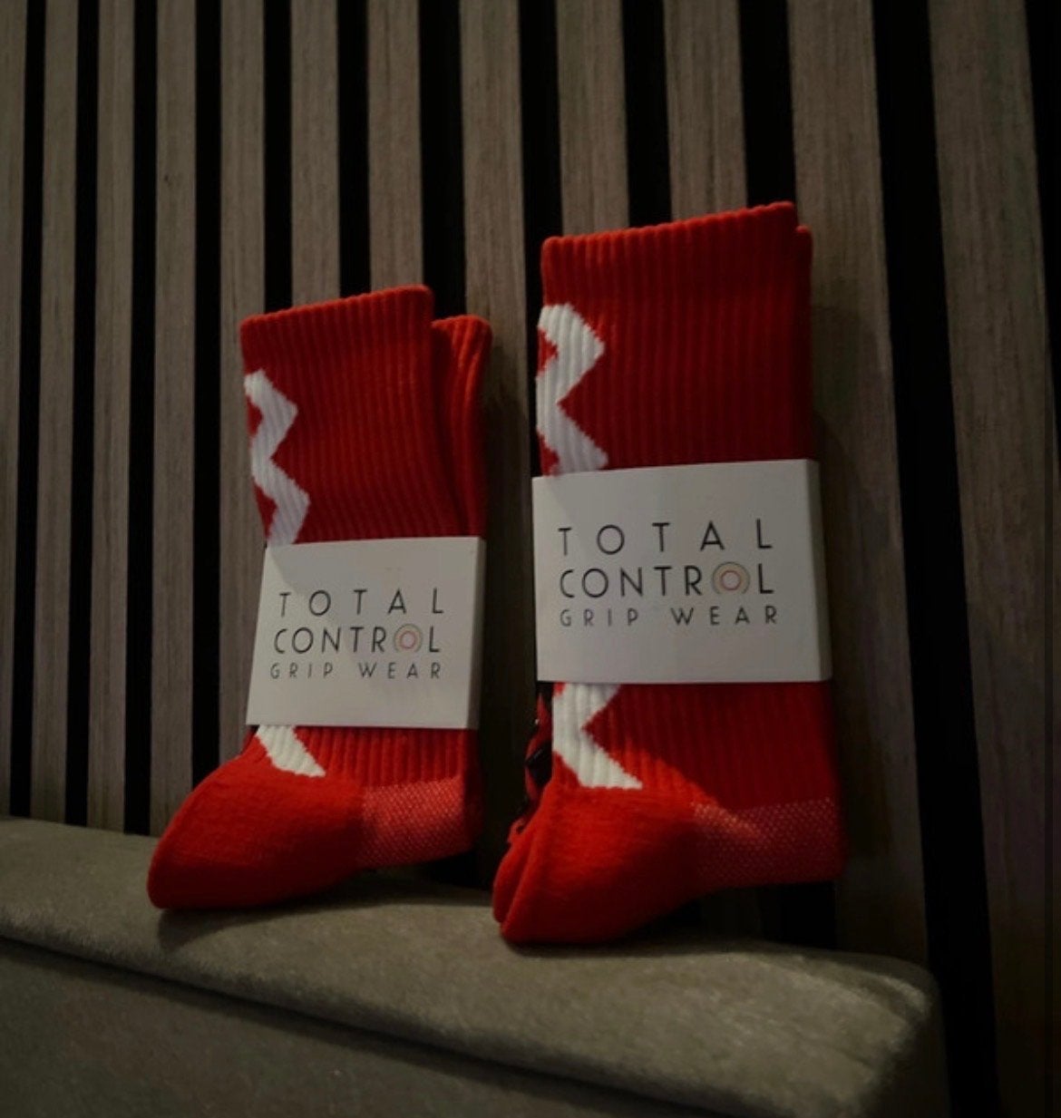 Total Control Grip Wear Sokken - Rood met Wit, Ophalen, Nieuw, Overige maten