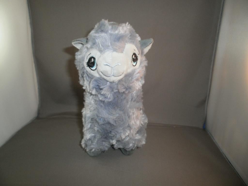 koppen alpaca grijs wollig velours geborduurde ogen zwart, Overige karakters, Overige typen, Grijs, Nieuw