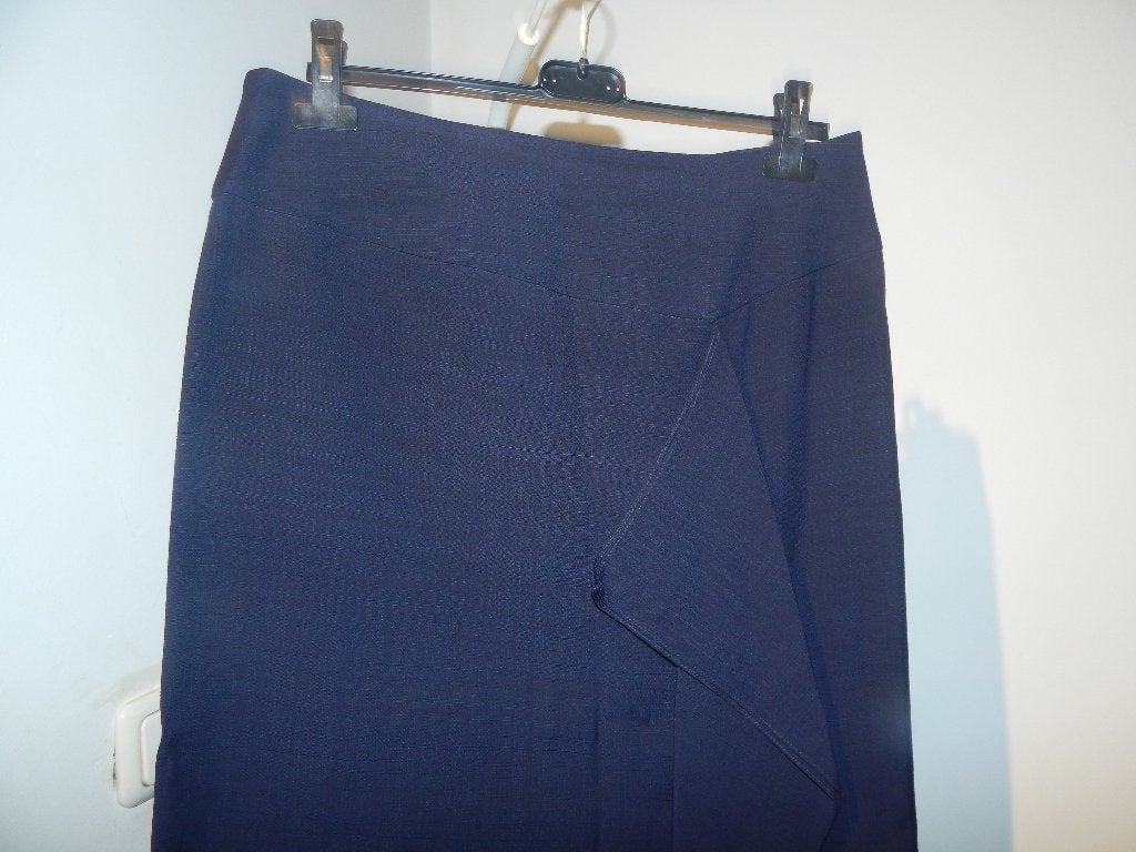 Natan half lange rok voilant voorkant mooie stof mt 42, Maat 42/44 (L), Zo goed als nieuw, Verzenden, Blauw