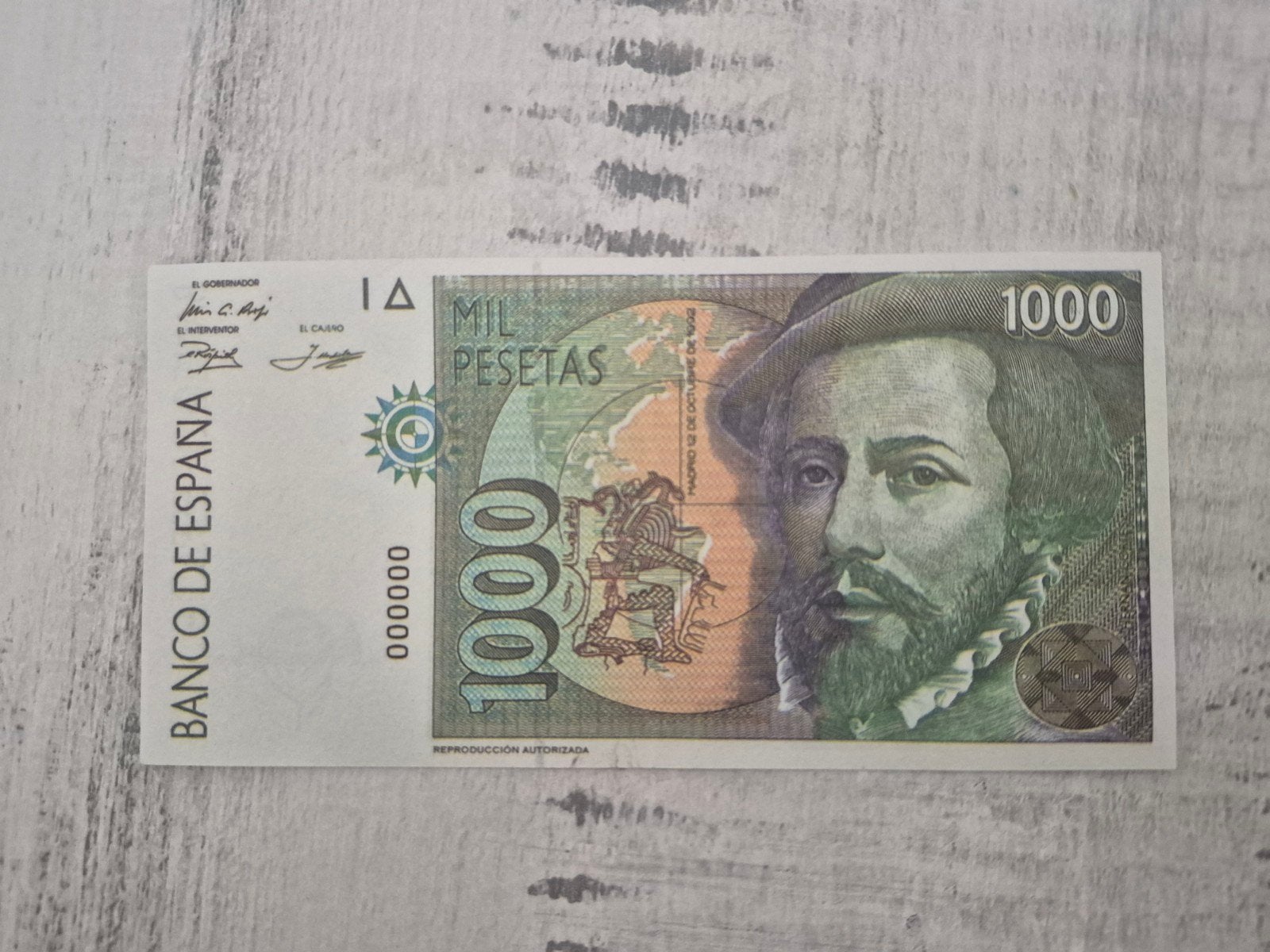 Spaanse 1000 Pesetas biljet - Francisco Pizarro, Ophalen of Verzenden, Overige landen, Los biljet