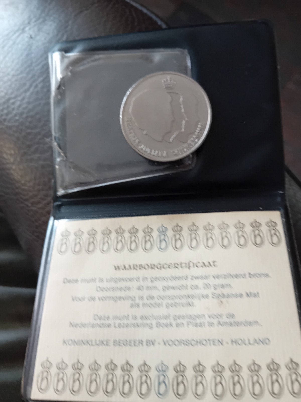 Zwaar verzilverde bronzen munt 1987 - Ned.Lezerskring, Ophalen, Koningin Beatrix, Zilver, Overige waardes