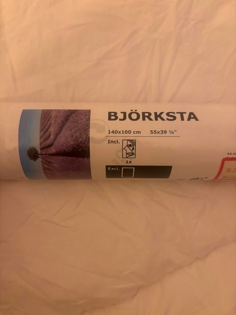 IKEA Björksta poster lavendelveld 100 x 140 nieuw, Nieuw, 125 cm of meer, Ophalen of Verzenden, Foto of Poster