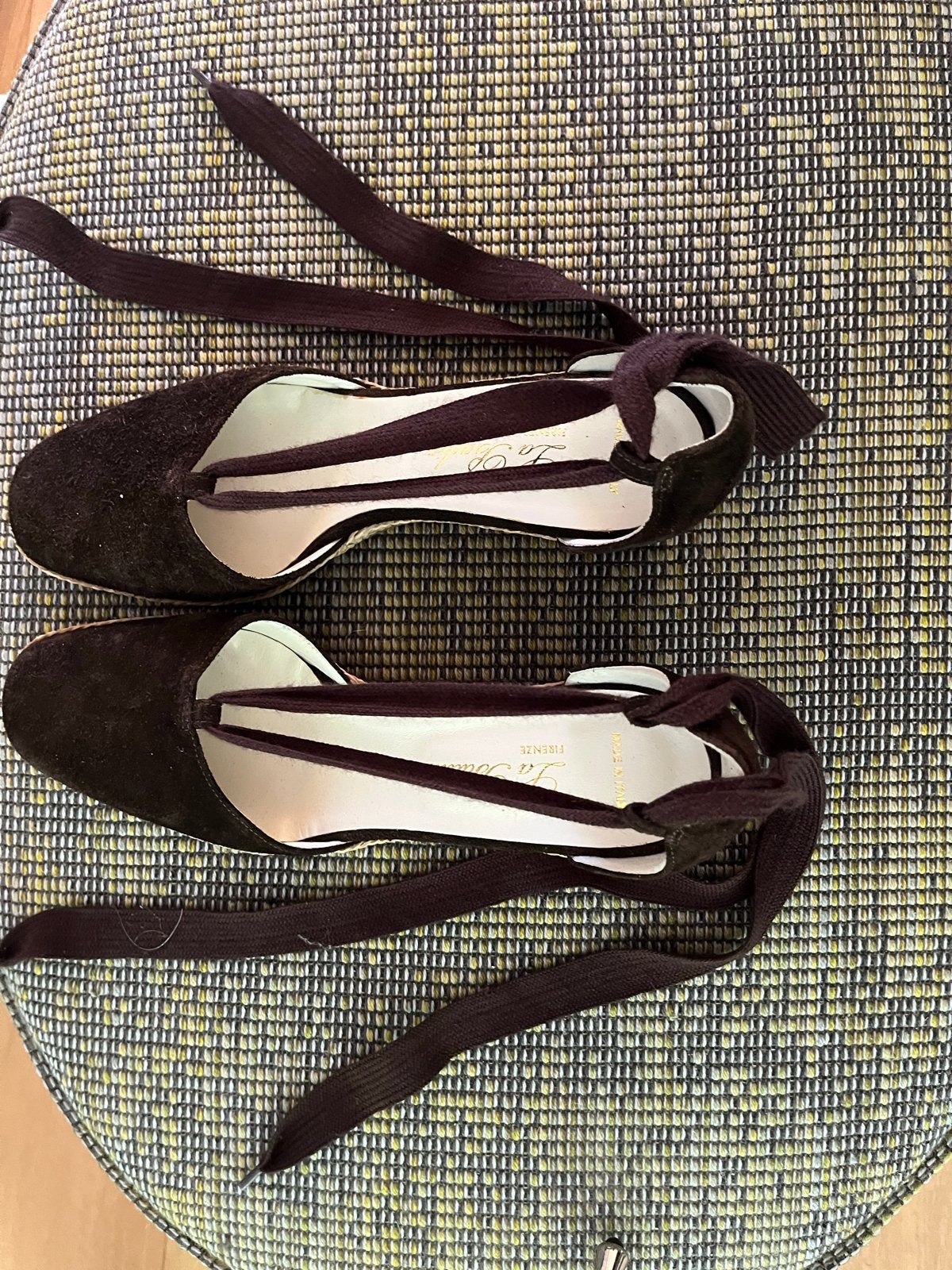 Mt 43. Italiaanse schoenmet sleehak en veters, Kleding | Dames, Ophalen of Verzenden, Nieuw, Bruin, Schoenen met hoge hakken