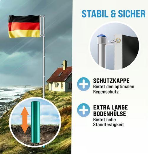 Telescopische vlaggenmast vlaggemast 630 cm GRATIS BEZORGD!, Verzenden, Nieuw, Nvt, Nvt