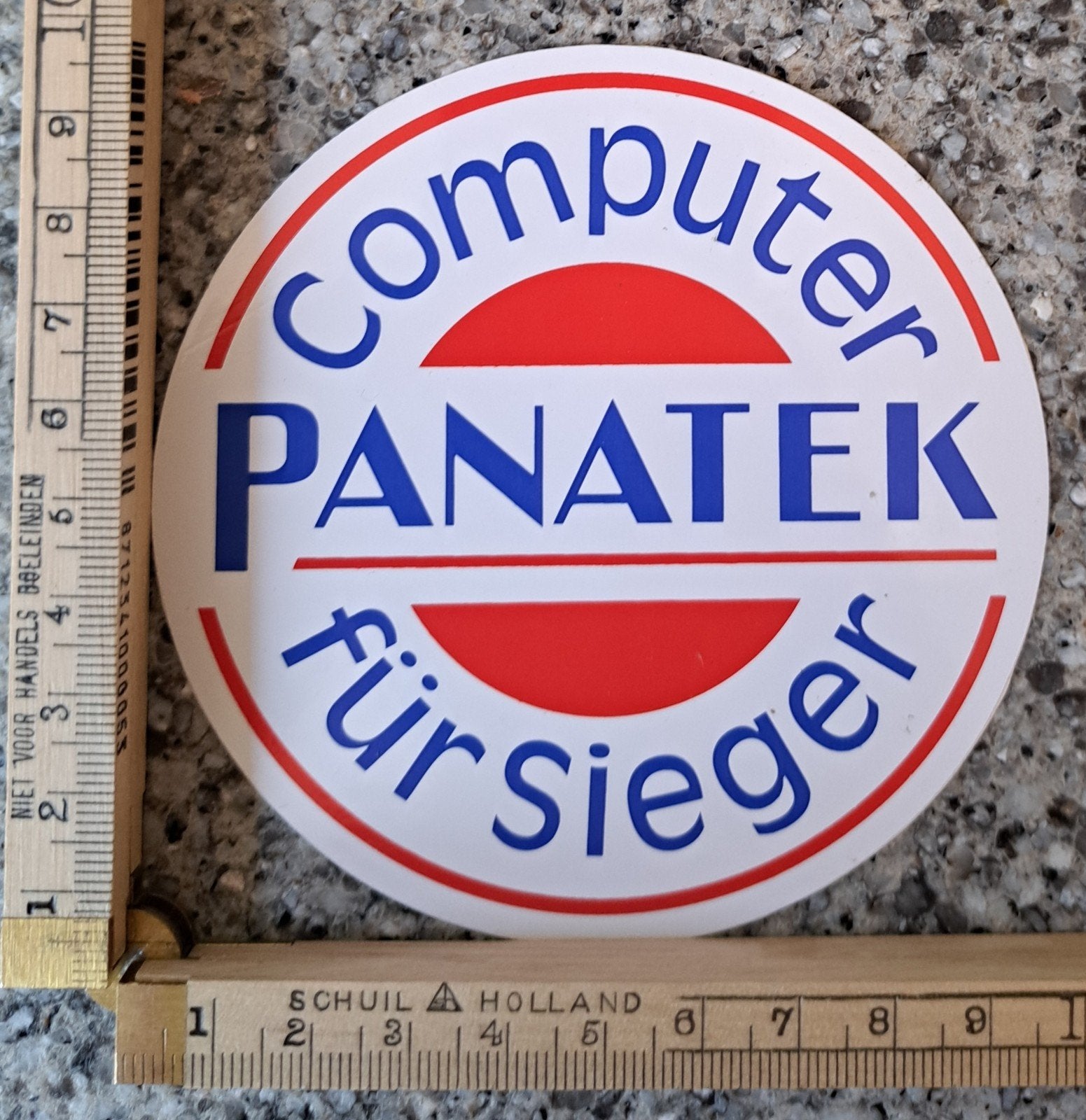Vintage sticker Computer Panatek Für sieger pc laptop, Ophalen of Verzenden, Zo goed als nieuw