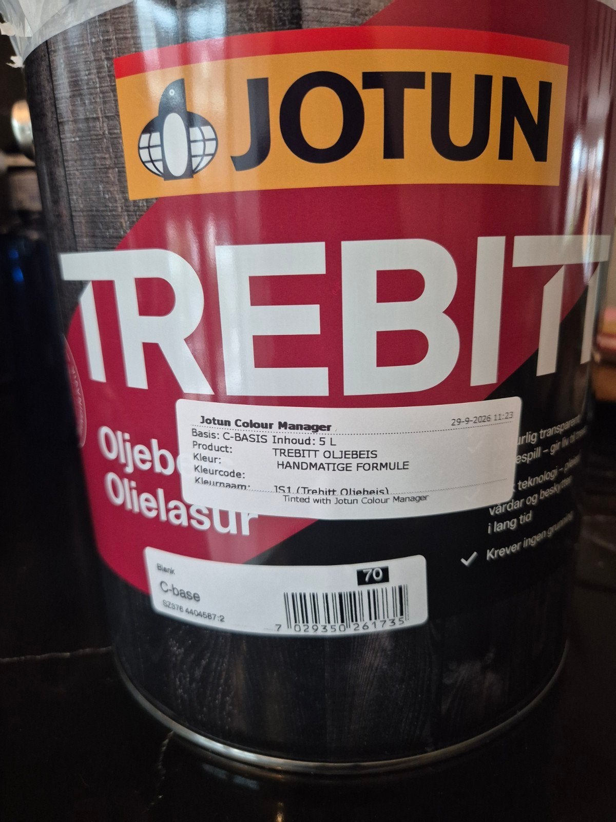 Jotun Trebitt Oljebeis - 5L C-basis Oliebeits, Ophalen of Verzenden, Nieuw, Wit